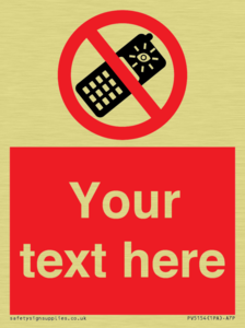 Custom No camera phones Sign